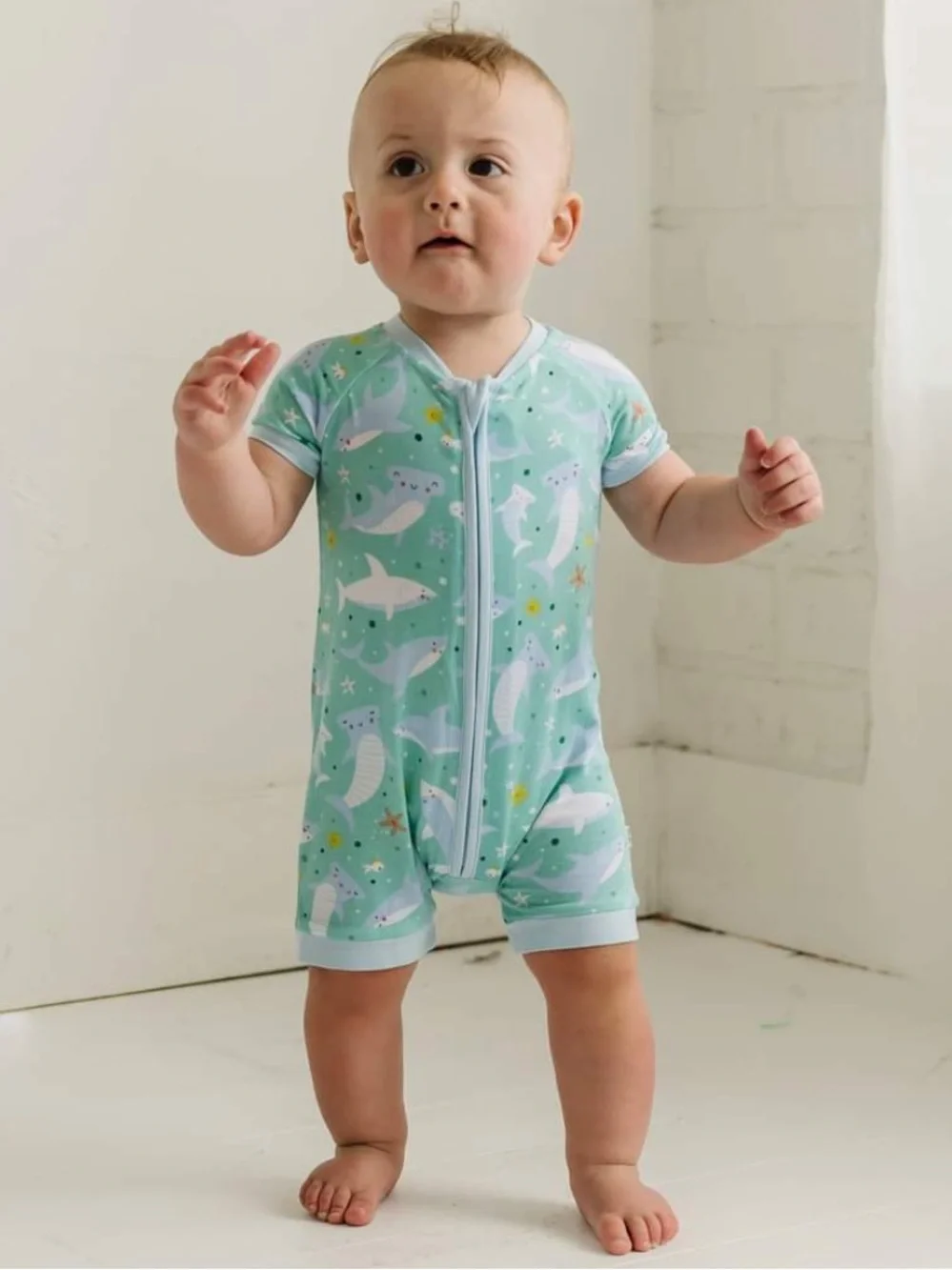 Little Sleepies - Shark Soiree Bamboo Viscose Zippy